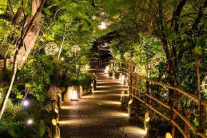 Bamboo lantern installation at Hotel Chinzanso Tokyo